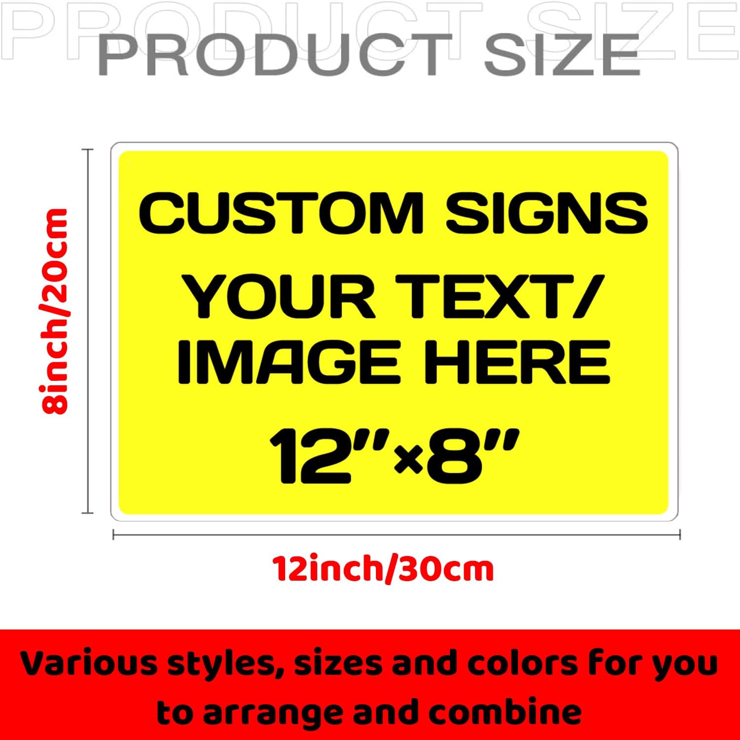 Personalized Aluminum Metal Signs - Weatherproof, Custom Text & Picture, Multiple Sizes, Ideal for