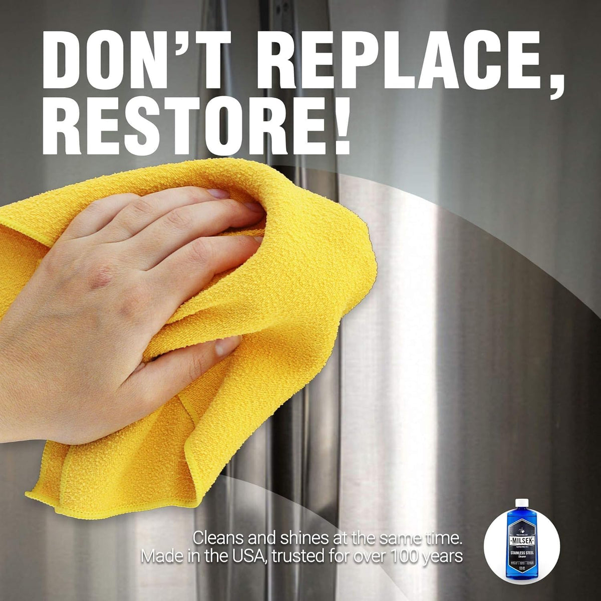 Milsek Stainless Steel Cleaner - Multipurpose Cleaning Supplies for Home and Kitchen Appliances