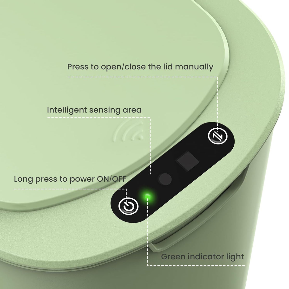 Cesun Motion Sensor Trash Can, 5 Gallon Automatic Bathroom Garbage Can with Lid, Touchless Smart