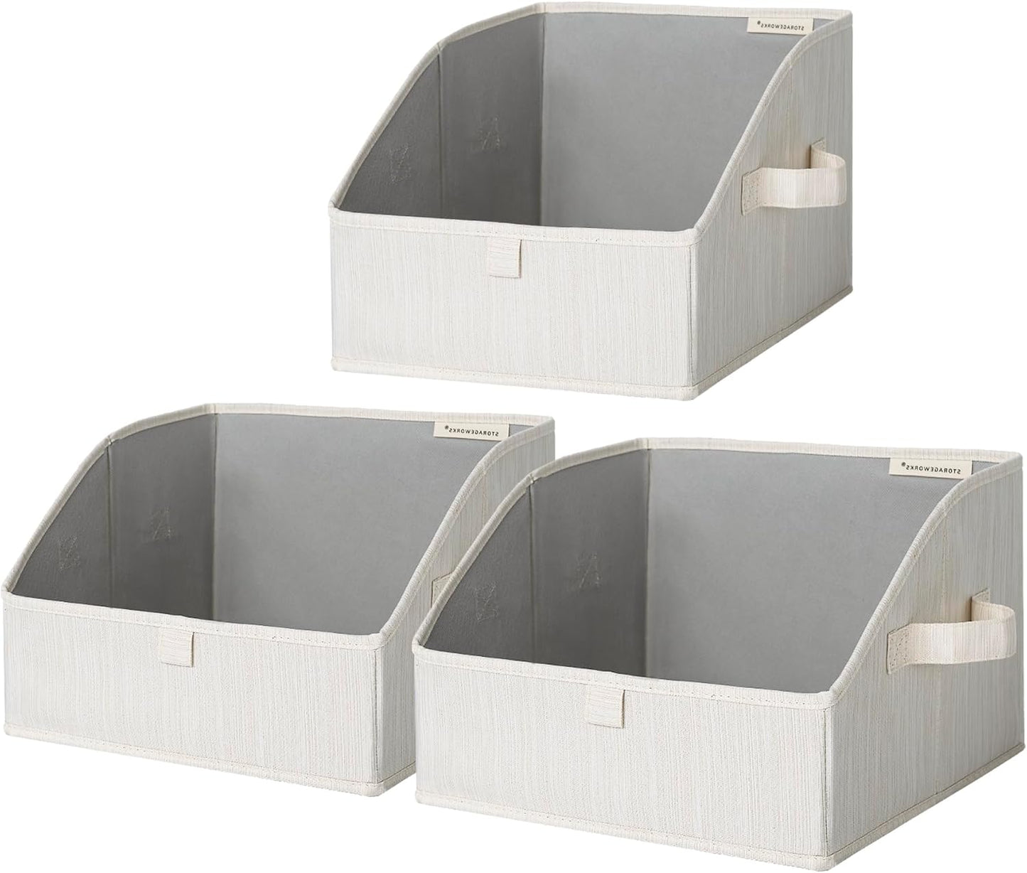 StorageWorks Closet Storage Bins, Trapezoid Organizer Box for Shelves, Fabric Clothes Bin, Foldable