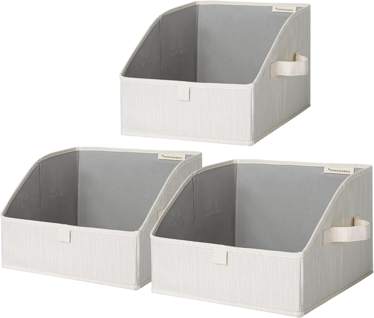 StorageWorks Closet Storage Bins, Trapezoid Organizer Box for Shelves, Fabric Clothes Bin, Foldable