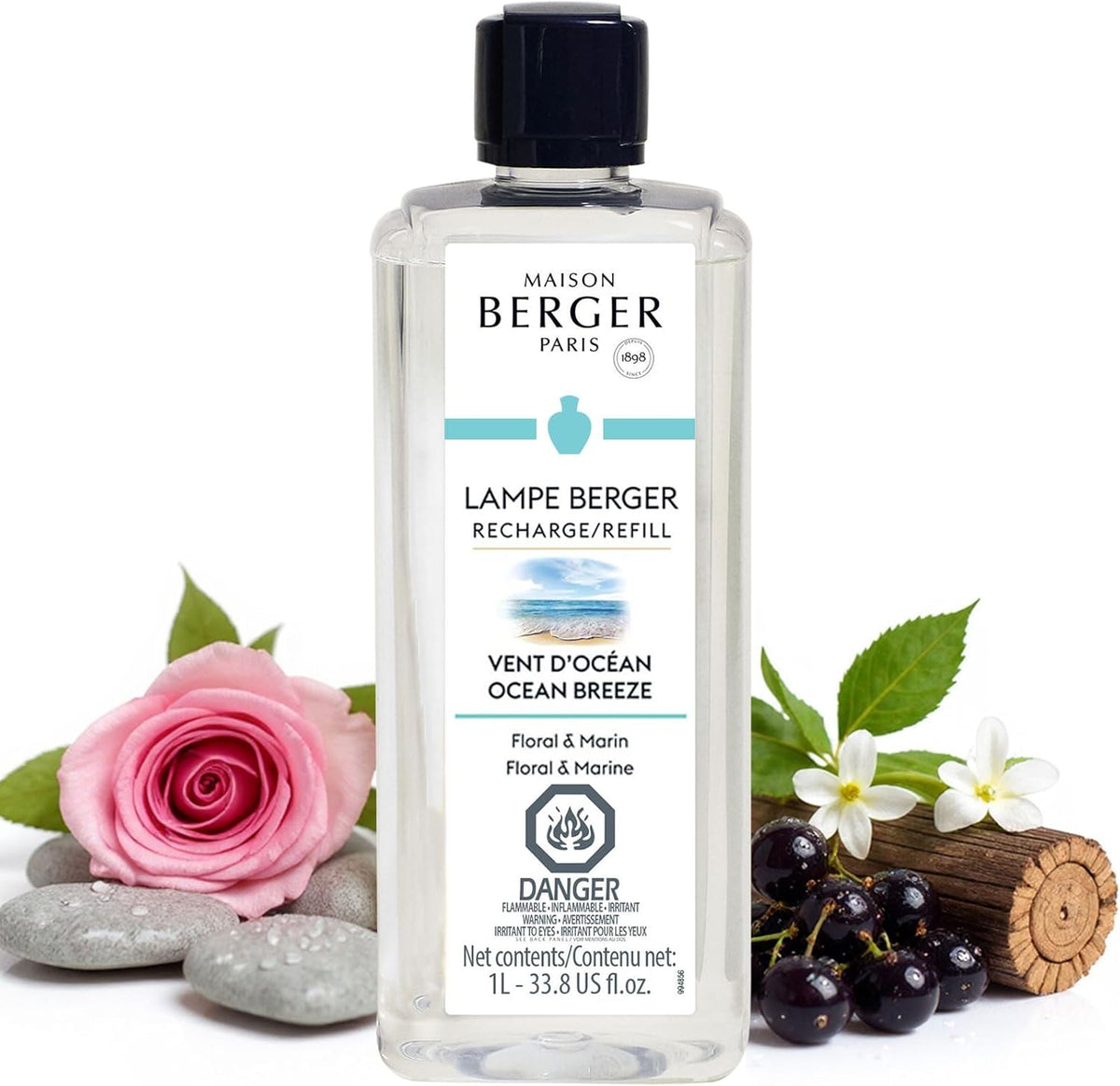 Ocean Breeze - Lampe Berger Fragrance Refill for Home Fragrance Oil Diffuser - 33.8 Fluid Ounces