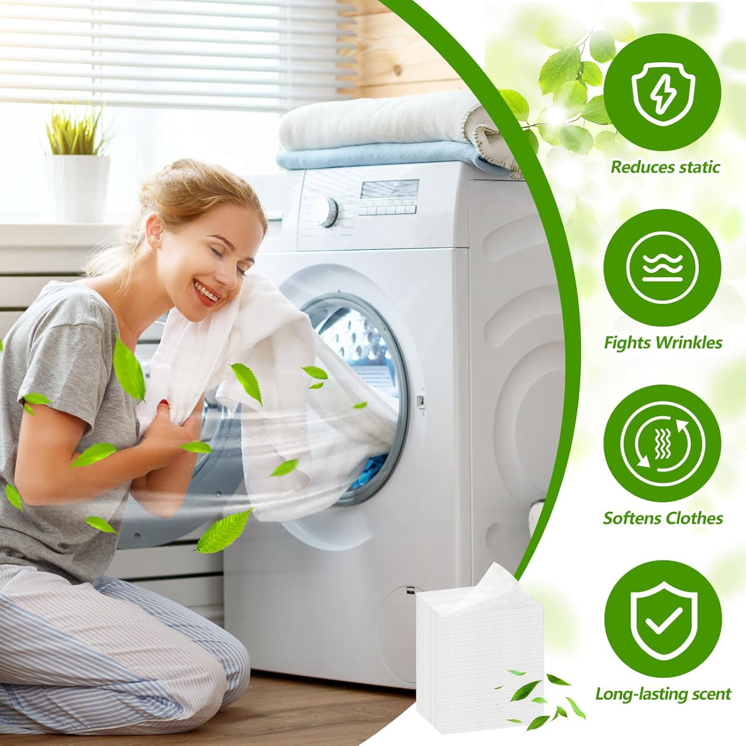 600 Count Unscented Dryer Sheets Fabric Softener Fresh Scent Dryer Sheets Bulk Naturally Softens