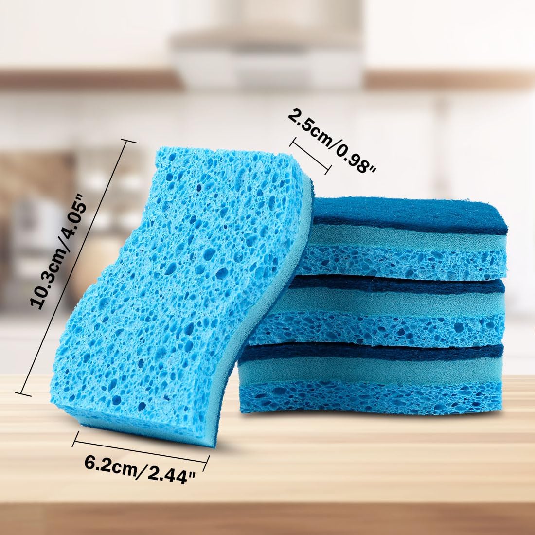 AIDEA Sponges Kitchen, Non-Scratch Scrub Sponge, 24Count, Sponges for Non-Stick Cookware, Kitchen