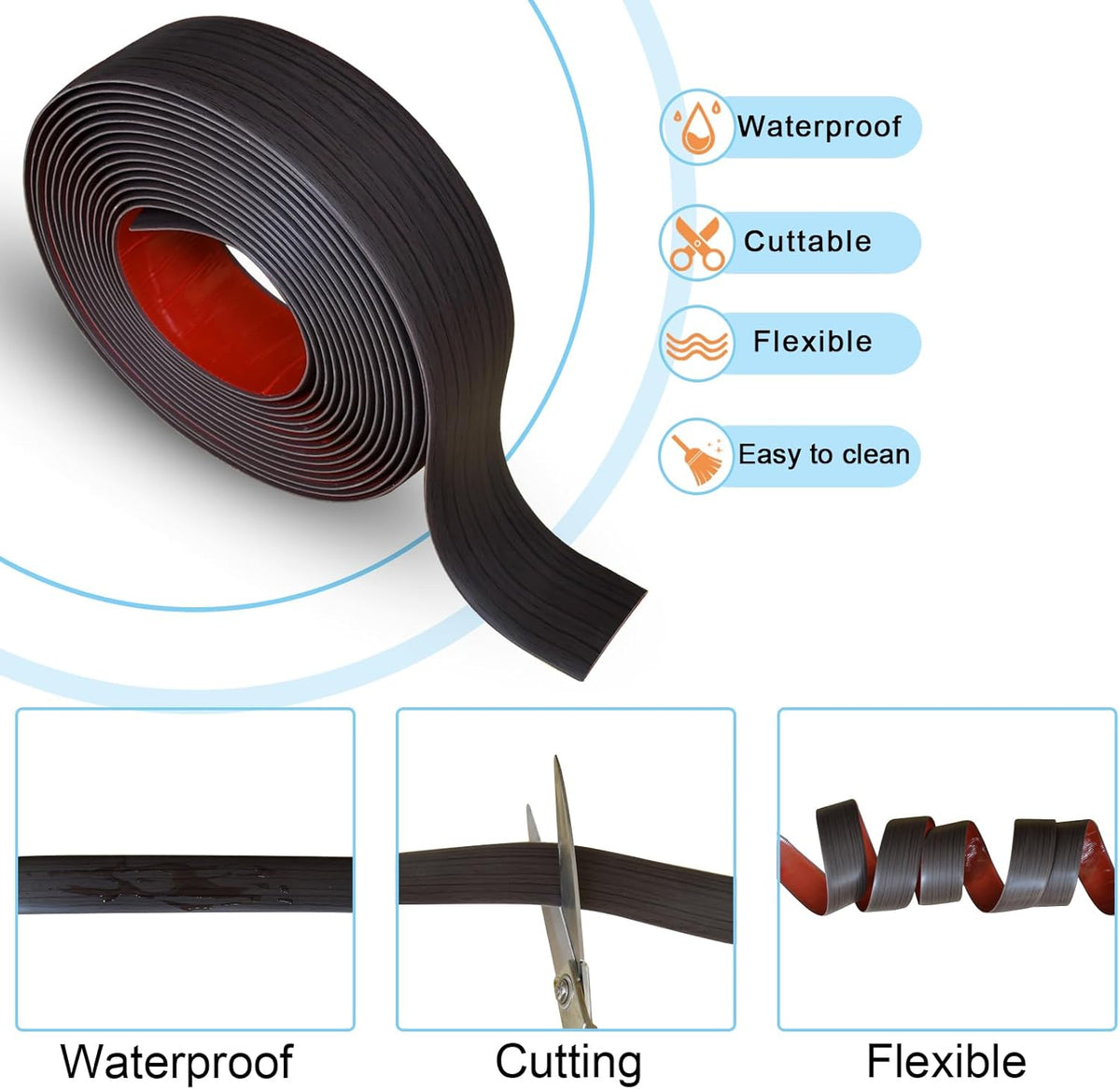 Floor/Door Flat Transition Strip & Self Adhesive Floor Vinyl Floor Edge Trim Laminate Floor Gap