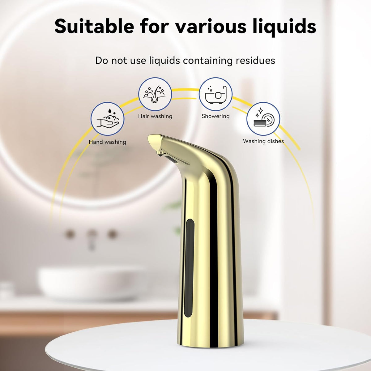 Automatic Soap Dispenser with Infrared Sensor - Adjustable 4-Level Touchless Hand Soap for Kitchen