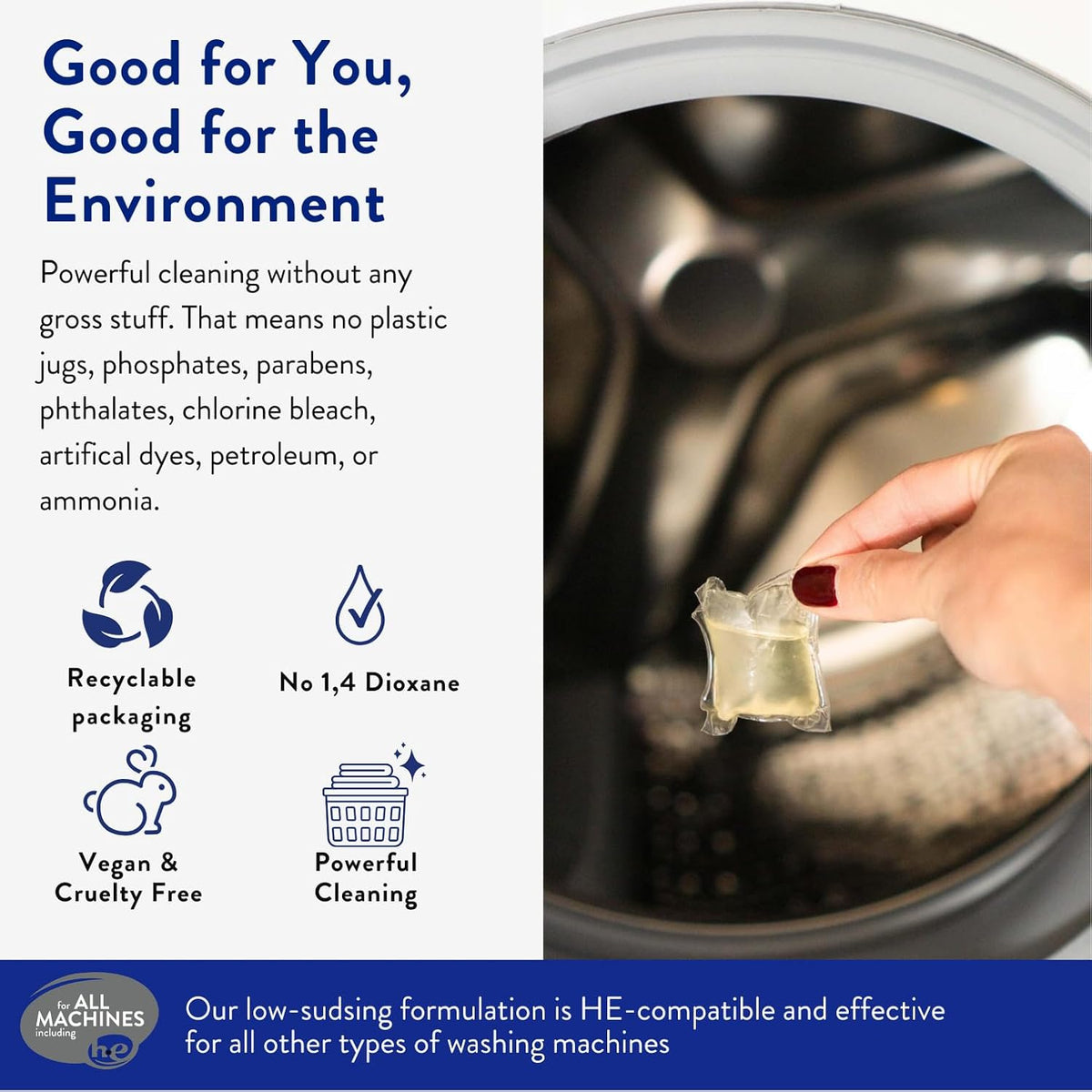 The Clean People Laundry Detergent Pods - Hypoallergenic Laundry Pods - Ultra Concentrated