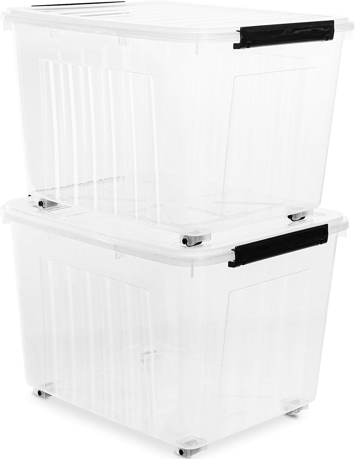 Citylife 82 QT Clear Plastic Storage Bins with Lids Stackable and Nestable Storage Boxes with Lids