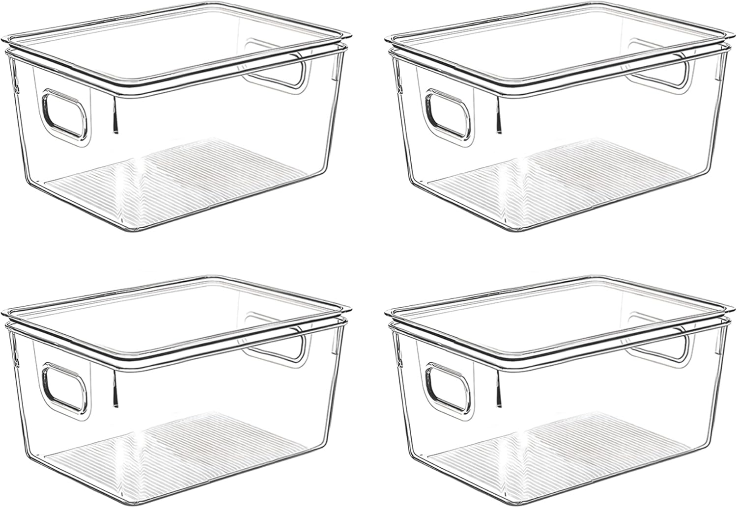 Clear Plastic Storage Bins with Lids, Perfect for Kitchen Organization or Pantry Organization and