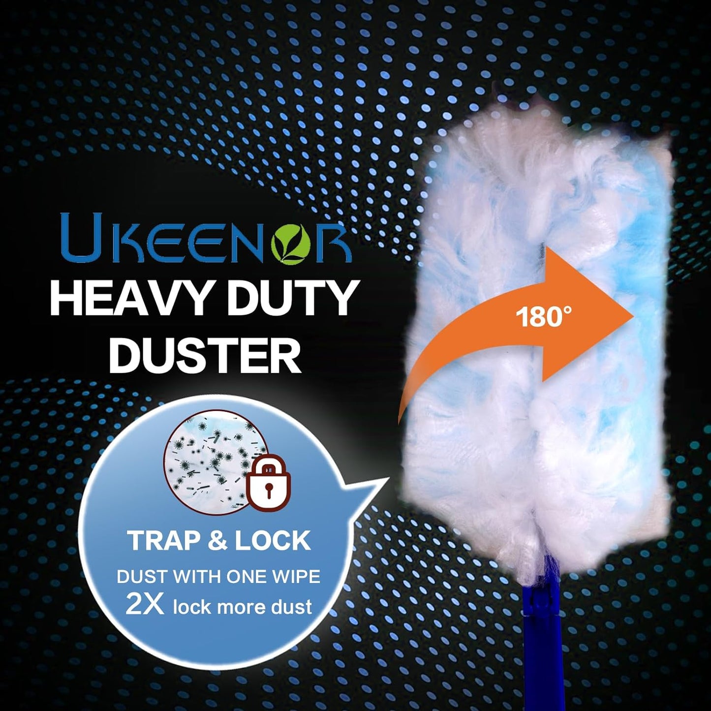 180° Dusters Multi Surface Duster Refills Kit Extender Handle (1 Long Handle to + 1 Short Handle +