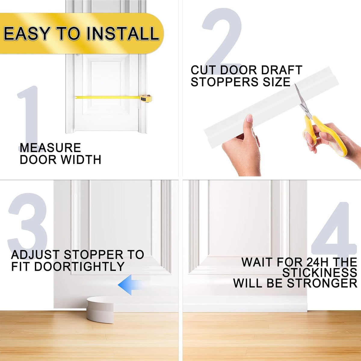 Door Draft Stopper,Door Sweep for Bottom of Door,Weather Stripping Door Seal Draft Guard Blocker