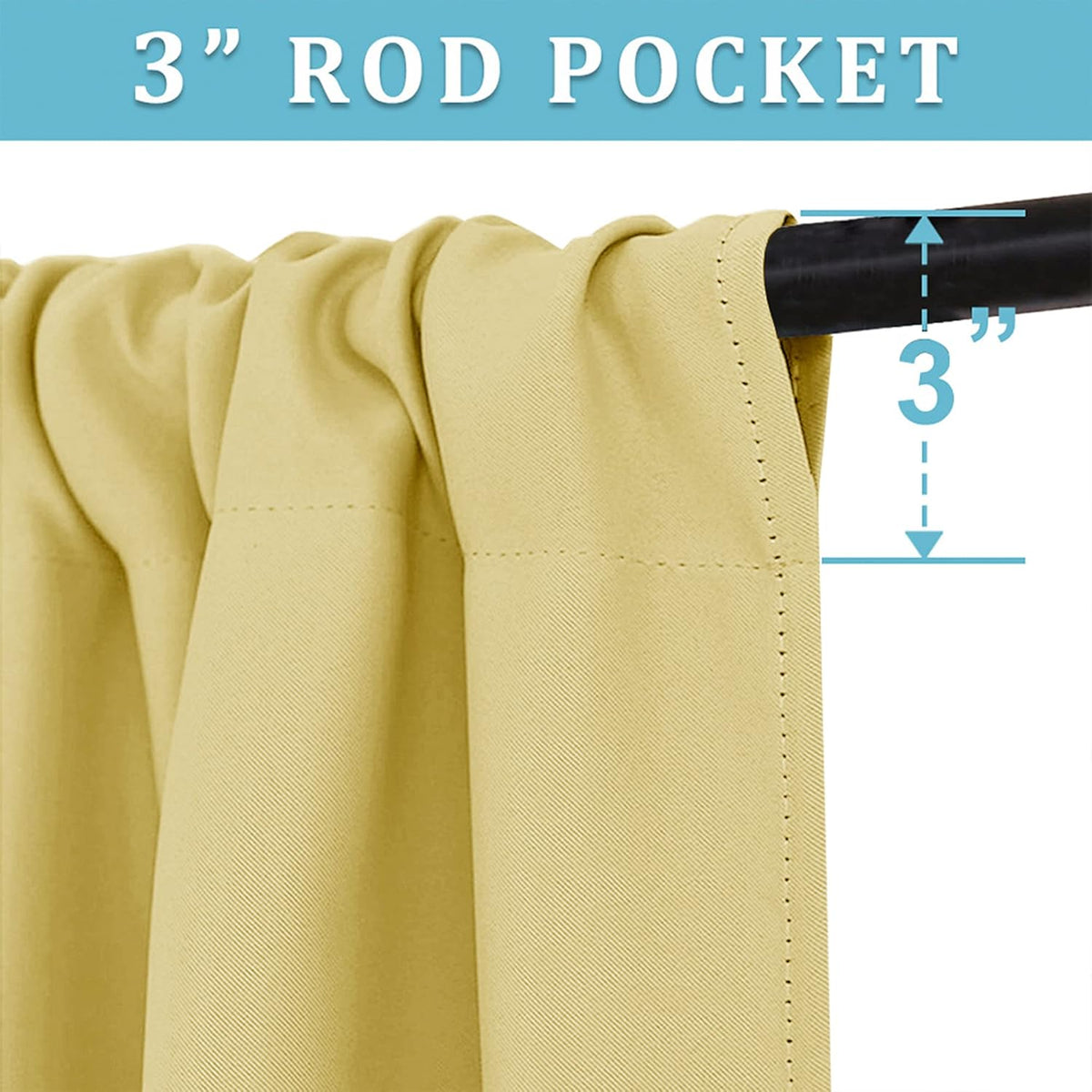 RYB HOME Bathroom Window Curtains - Blackout Curtains Small Window Short Drapes for Kitchen Bedroom