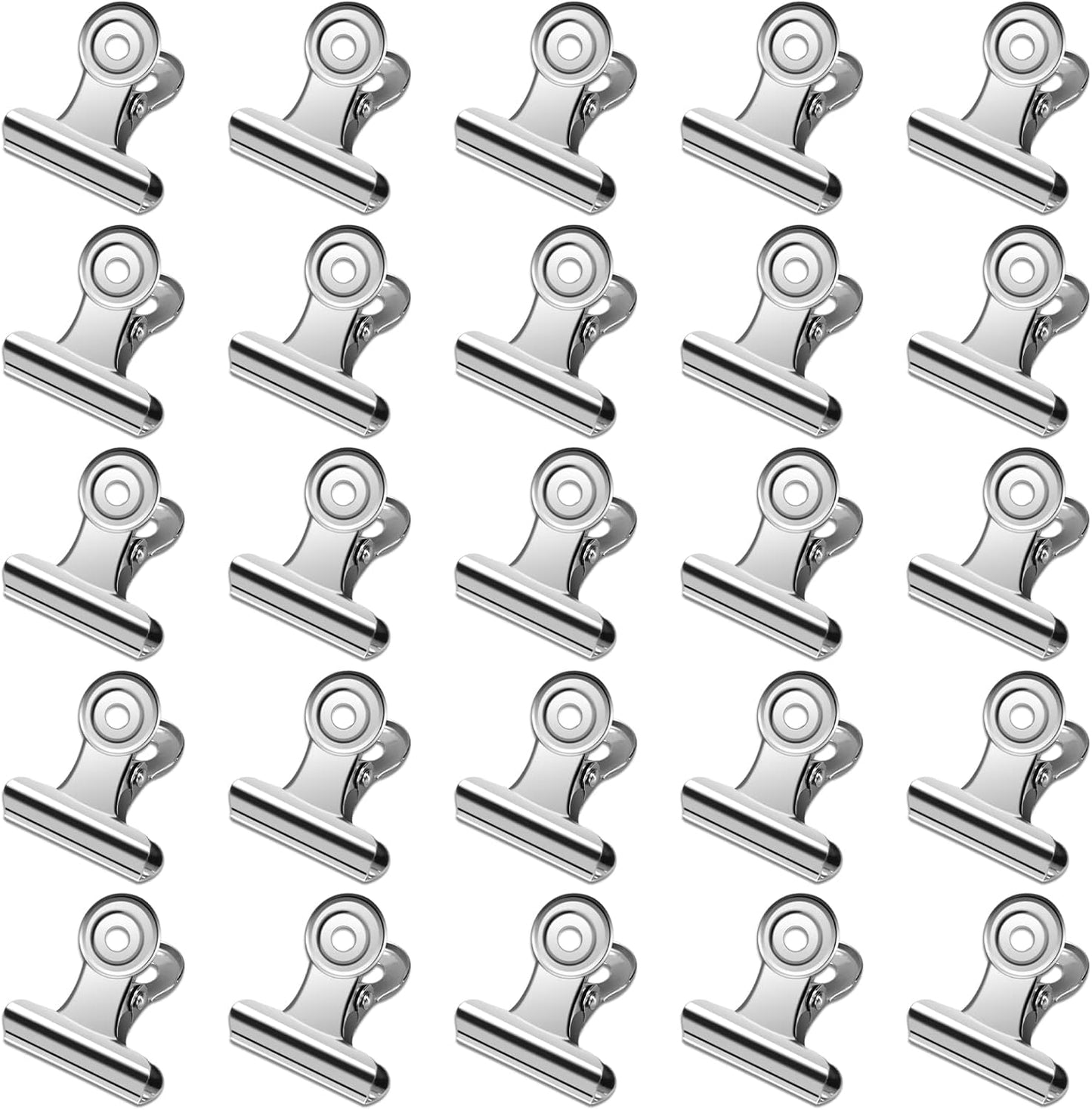 30 Pack Small Bull Clips 0.87 Inch Mini Metal Hinge Clips Binder Paper Hinge Clip for Office, Home