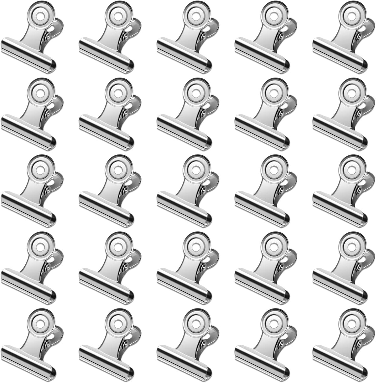 30 Pack Small Bull Clips 0.87 Inch Mini Metal Hinge Clips Binder Paper Hinge Clip for Office, Home