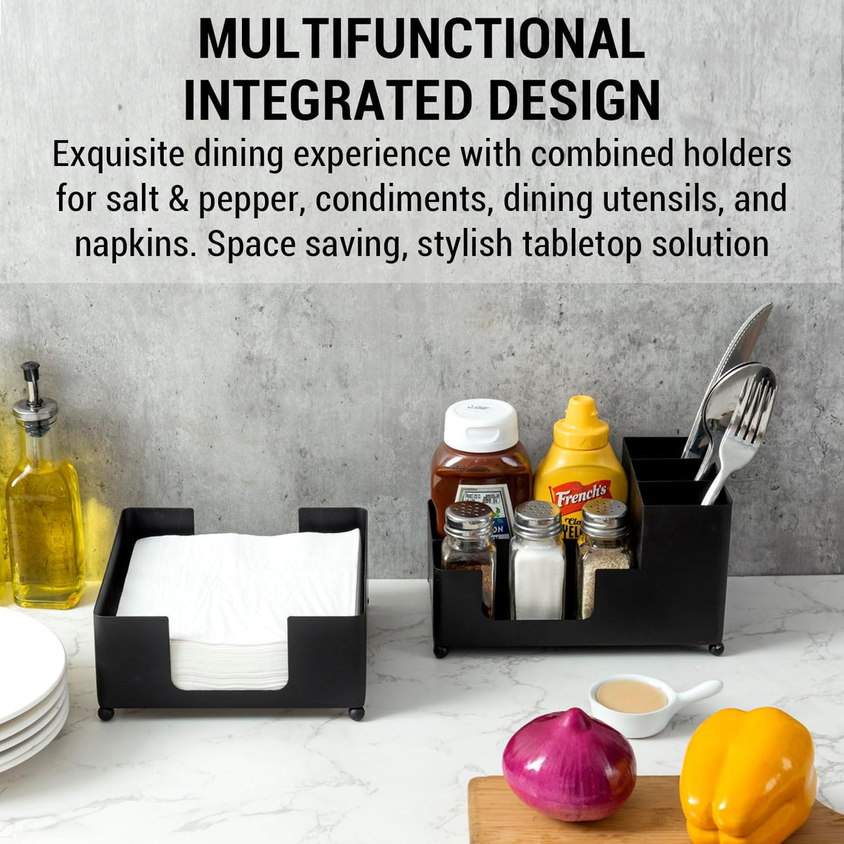 MyGift Modern Brass Tone Metal Tabletop Commercial Folded Paper Towel Holder Dispenser Tray (Matte