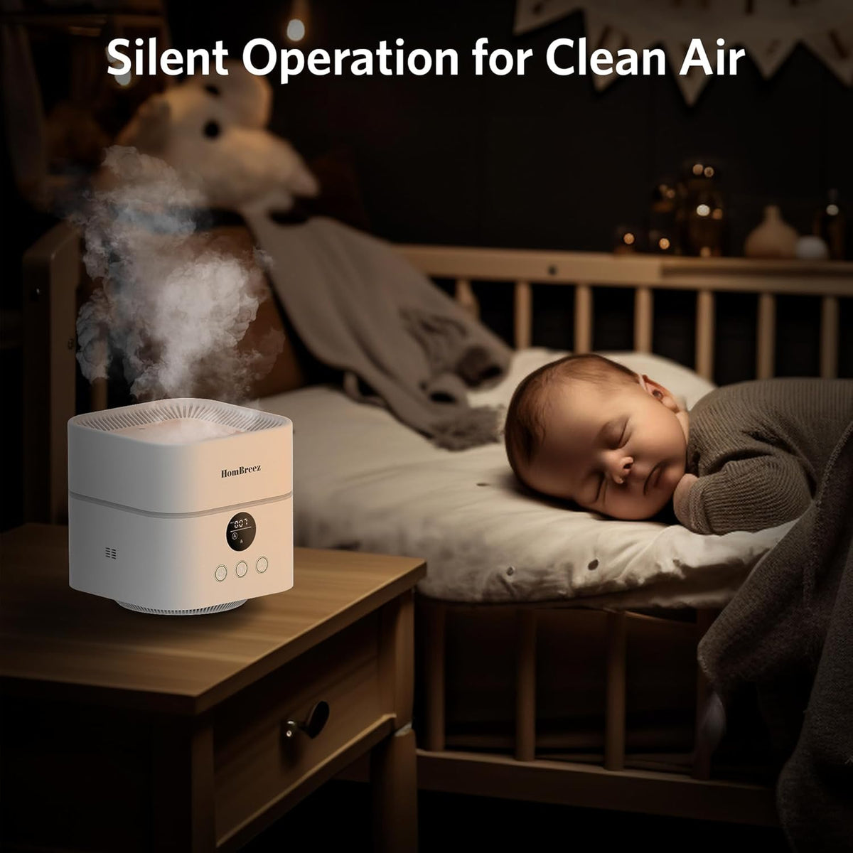 Air Purifier and Humidifier Combo for Bedroom, Covers Up to 200ft², H13 True HEPA Filter, 500ML