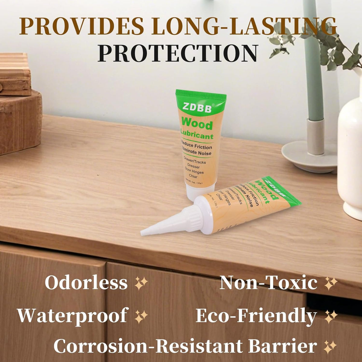 Wood Drawer Wax Lubricant Paste Door-Ease Lubricant Wear-Resistant Eliminate Sticking Noise Loosen
