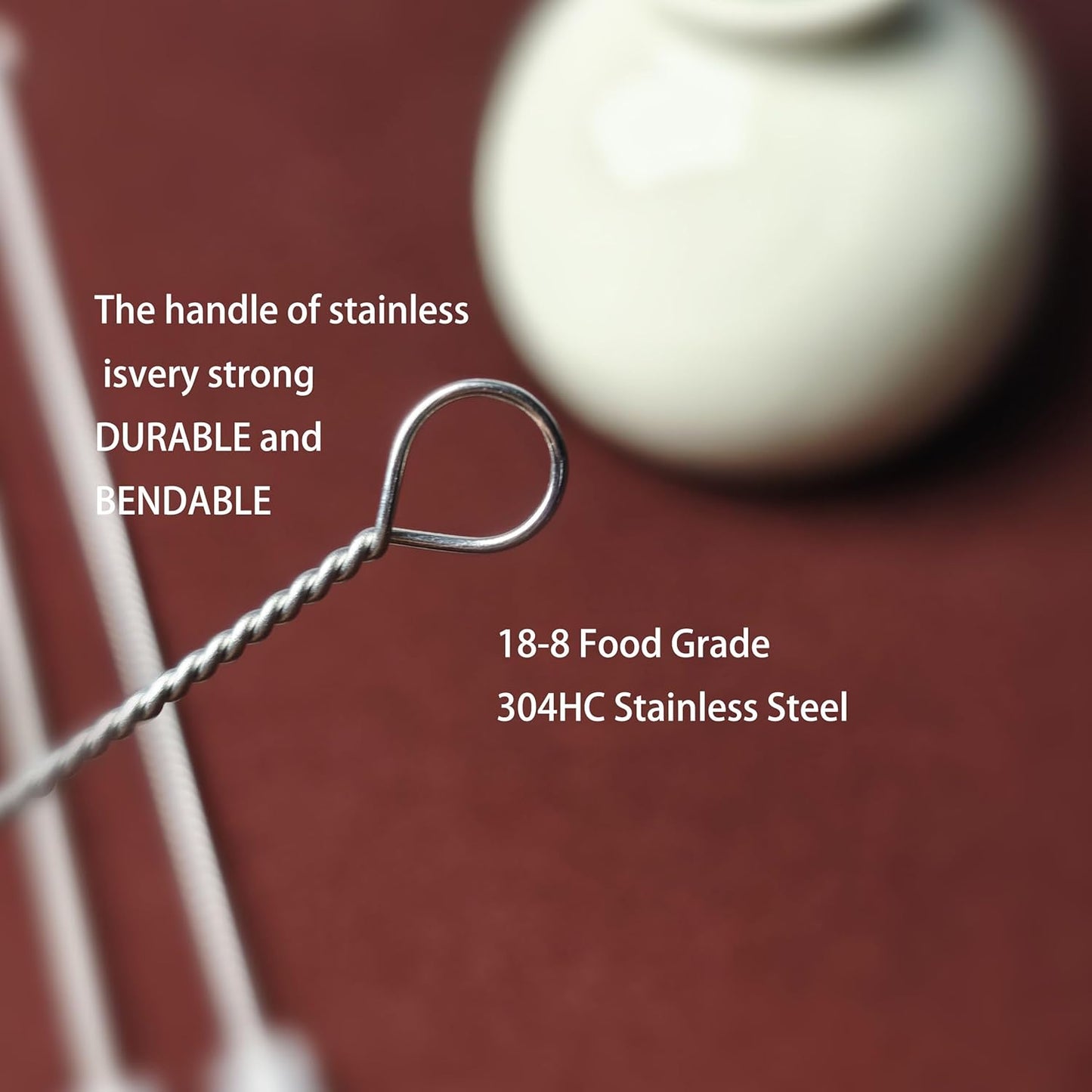 Straw Cleaner Brush Extend 10inch, Straw Brush Cleaner with Nylon Bristles, Reusable Straw Cleaner