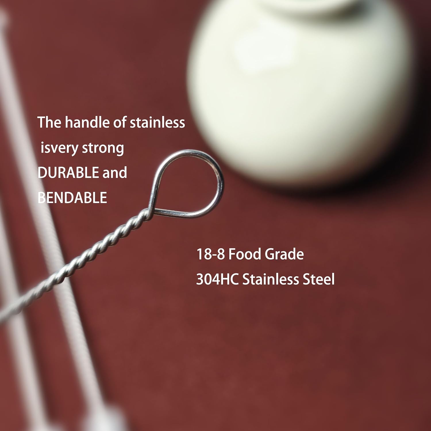 Straw Cleaner Brush Extend 10inch, Straw Brush Cleaner with Nylon Bristles, Reusable Straw Cleaner