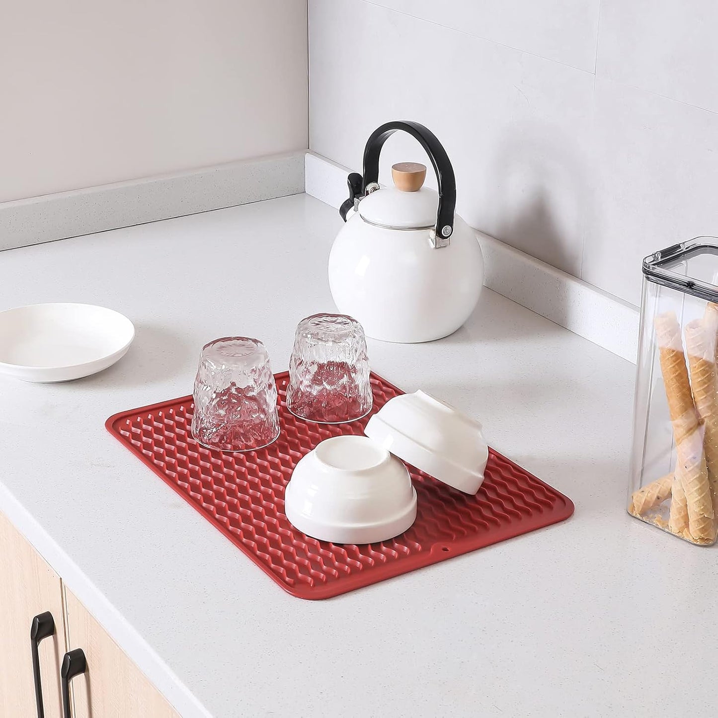 Silicone Dish Drying Mat for Multiple Usage,Easy clean,Eco-friendly,Heat-resistant Silicone Mat for