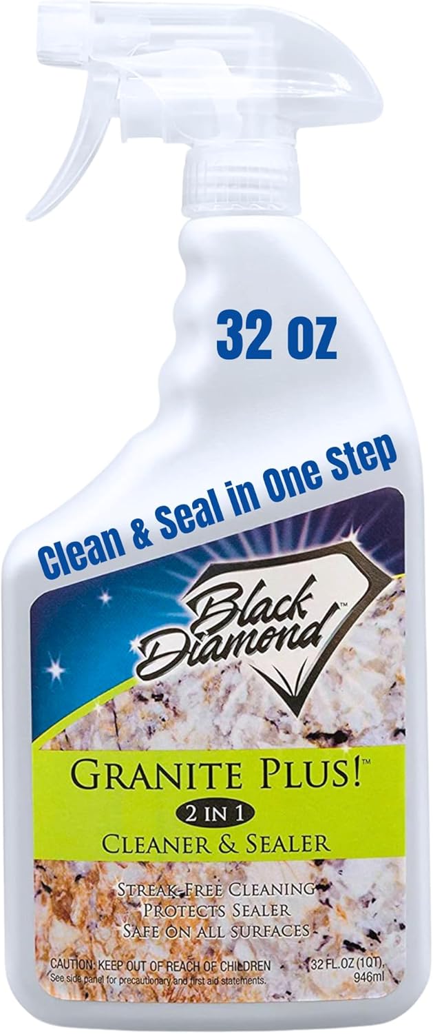 Black Diamond Stoneworks GRANITE PLUS! 2 in 1 Cleaner & Sealer for Granite, Marble, Travertine