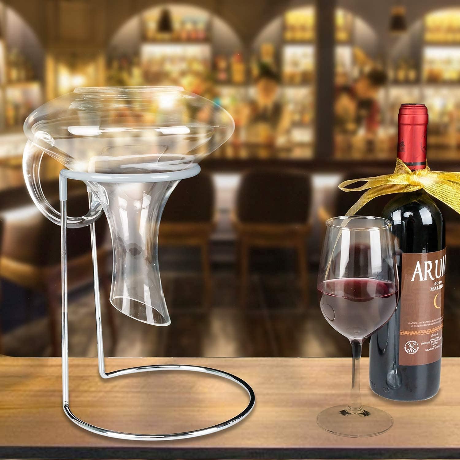 Wine Decanter Drying Stand with Rubber Coated Top to Prevent Scratches, Wine-Decanter Drying Rack