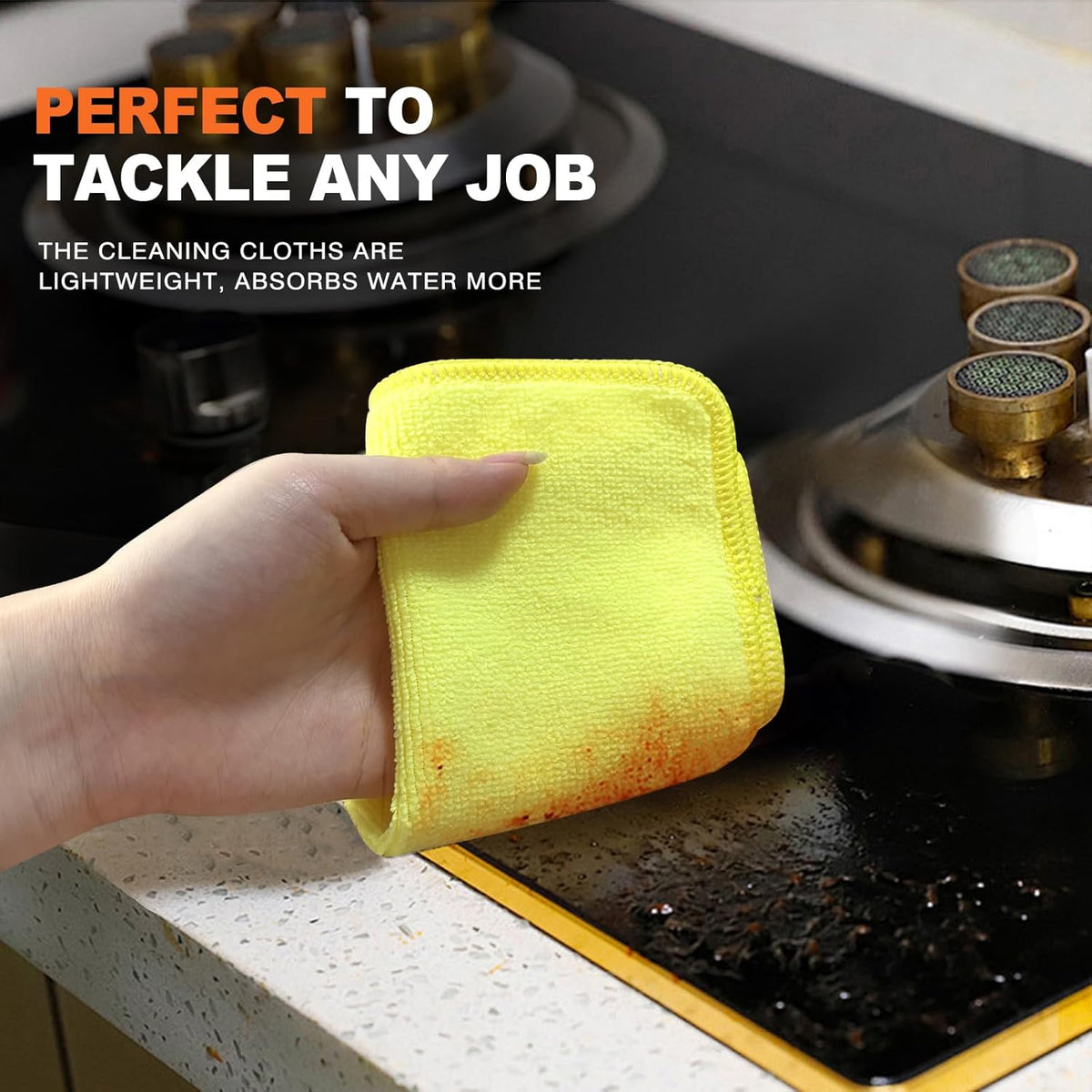KinHwa Kitchen Washcloths for Dishes Absorbent Microfiber Dish Cloths Quick Dry Dish Rags with Poly