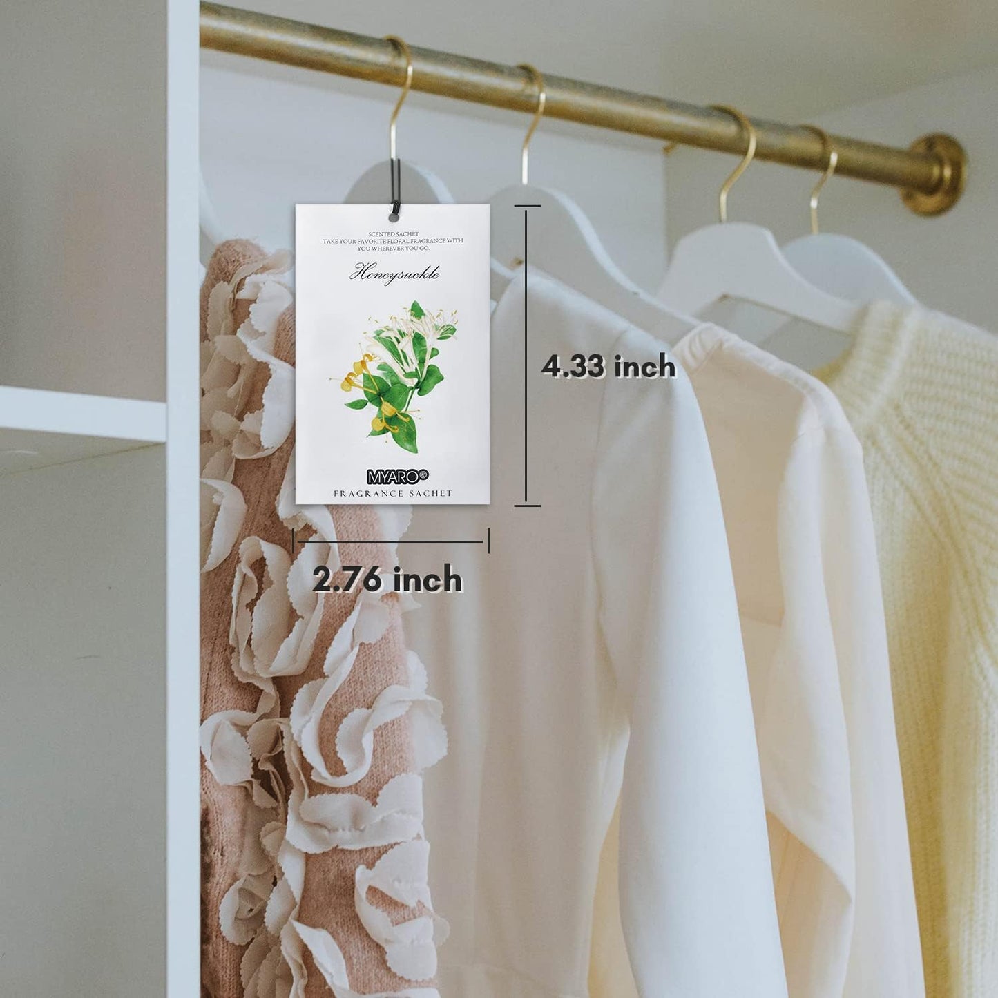 MYARO 12 Packs Honeysuckle Scented Sachets for Drawer and Closet, Long-Lasting Sachets Bags Air