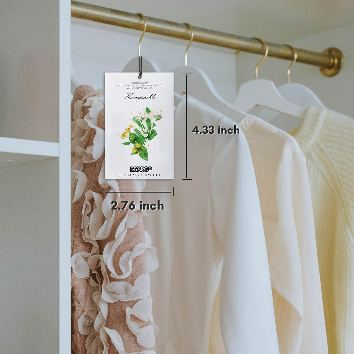 MYARO 12 Packs Honeysuckle Scented Sachets for Drawer and Closet, Long-Lasting Sachets Bags Air