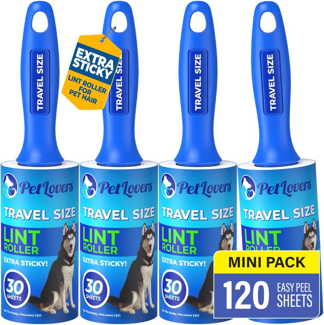 PetLovers Extra Sticky Lint Roller Mega Value Set for Pet Hair Removal and Clothes, Dog and Cat