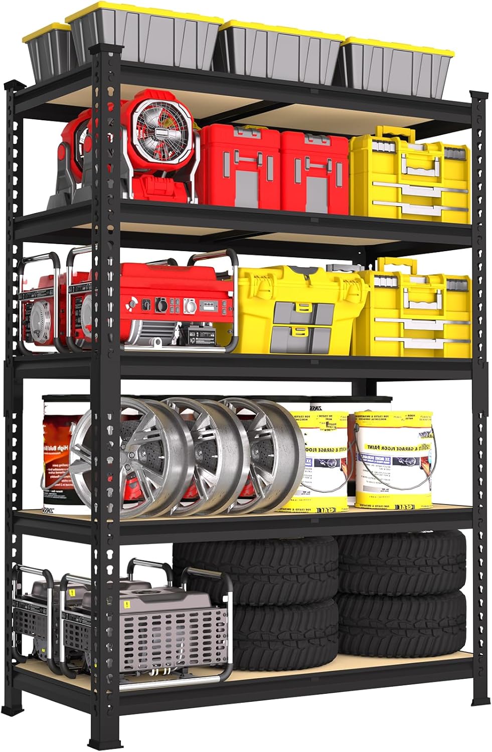 PrimeZone 35.5" x 12" x 72" Heavy Duty Storage Shelves - 5 Tier Adjustable Garage Storage Shelving