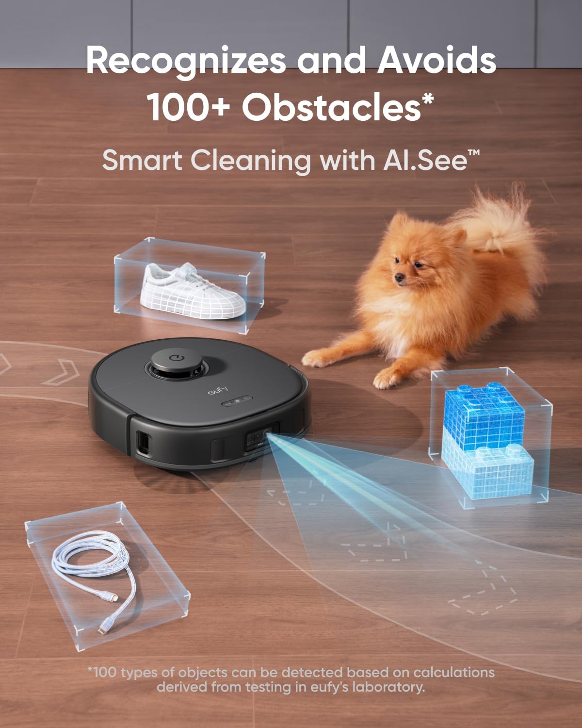 eufy X10 Pro Omni Robot Vacuum and Mop Combo, 8,000 Pa Suction, Dual Mops with 12 mm Auto-Lift and