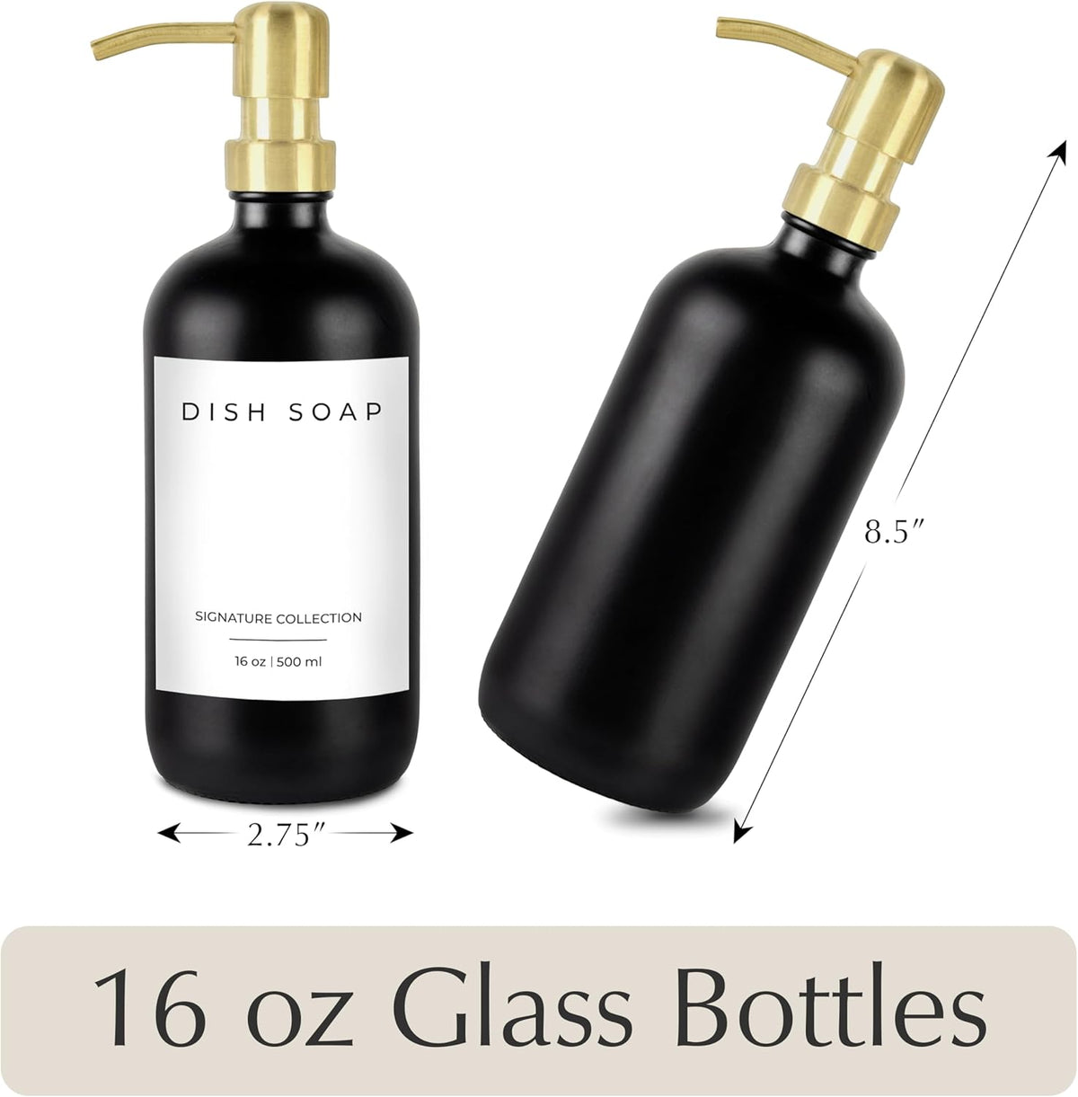 Emerson Essentials Dish Soap Dispenser for Kitchen, Dispenser Bathroom Set, Hand Soap Dispenser