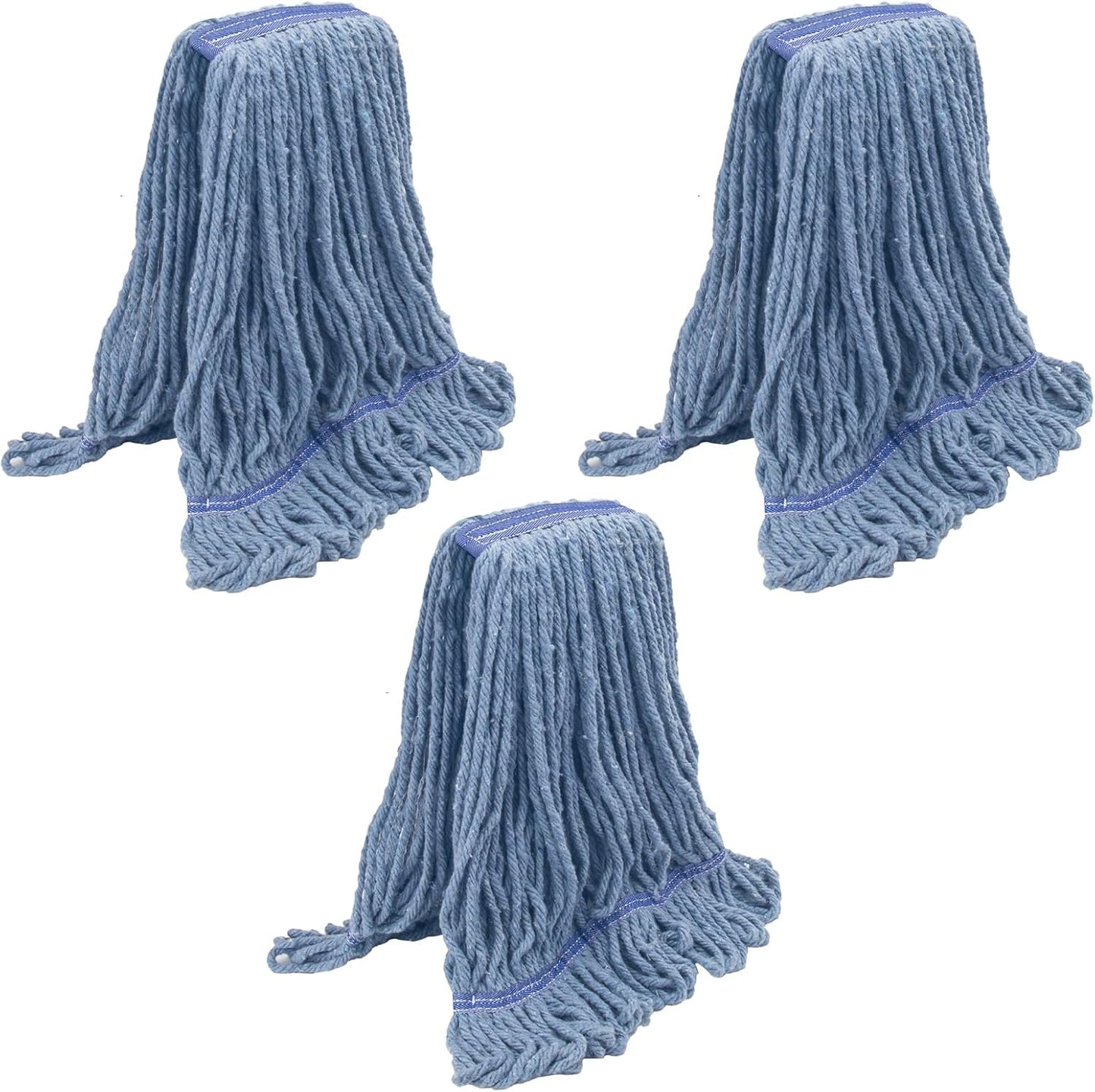 KeFanta 3 Pack Heavy Duty Commercial Mop Head Replacement,Wet Industrial Cotton Looped End String