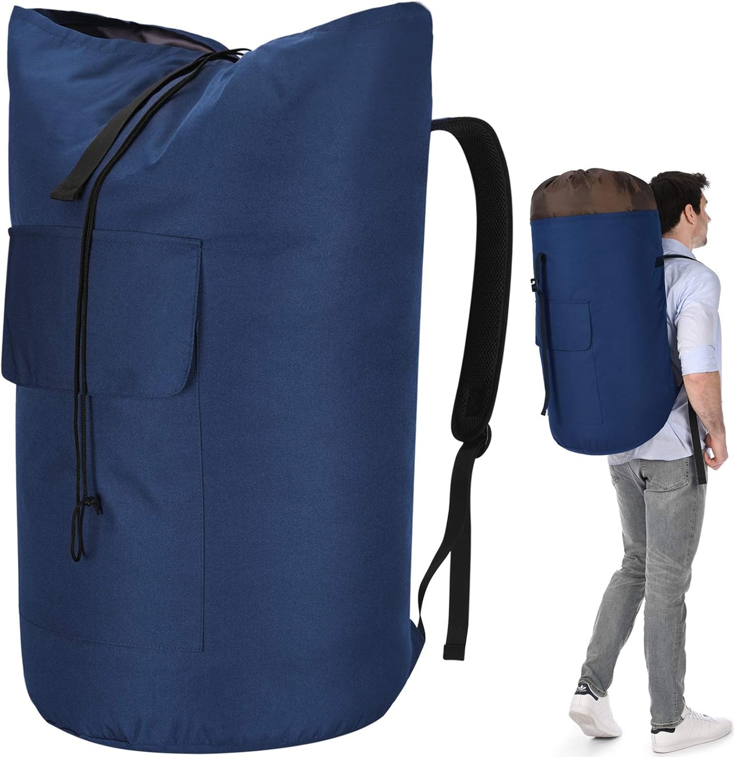 Laundry Bag Backpack Extra Large, 115L Laundry Backpack with Padded Shoulder Strap, Sturdy Travel