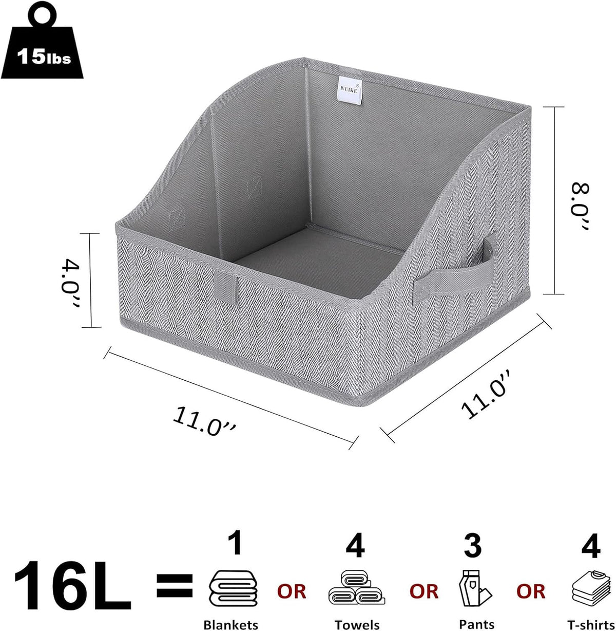 WUIKE 3 Pack Large Closet Storage Bins, Fabric Trapezoid Storage Baskets for Organizing Clothes