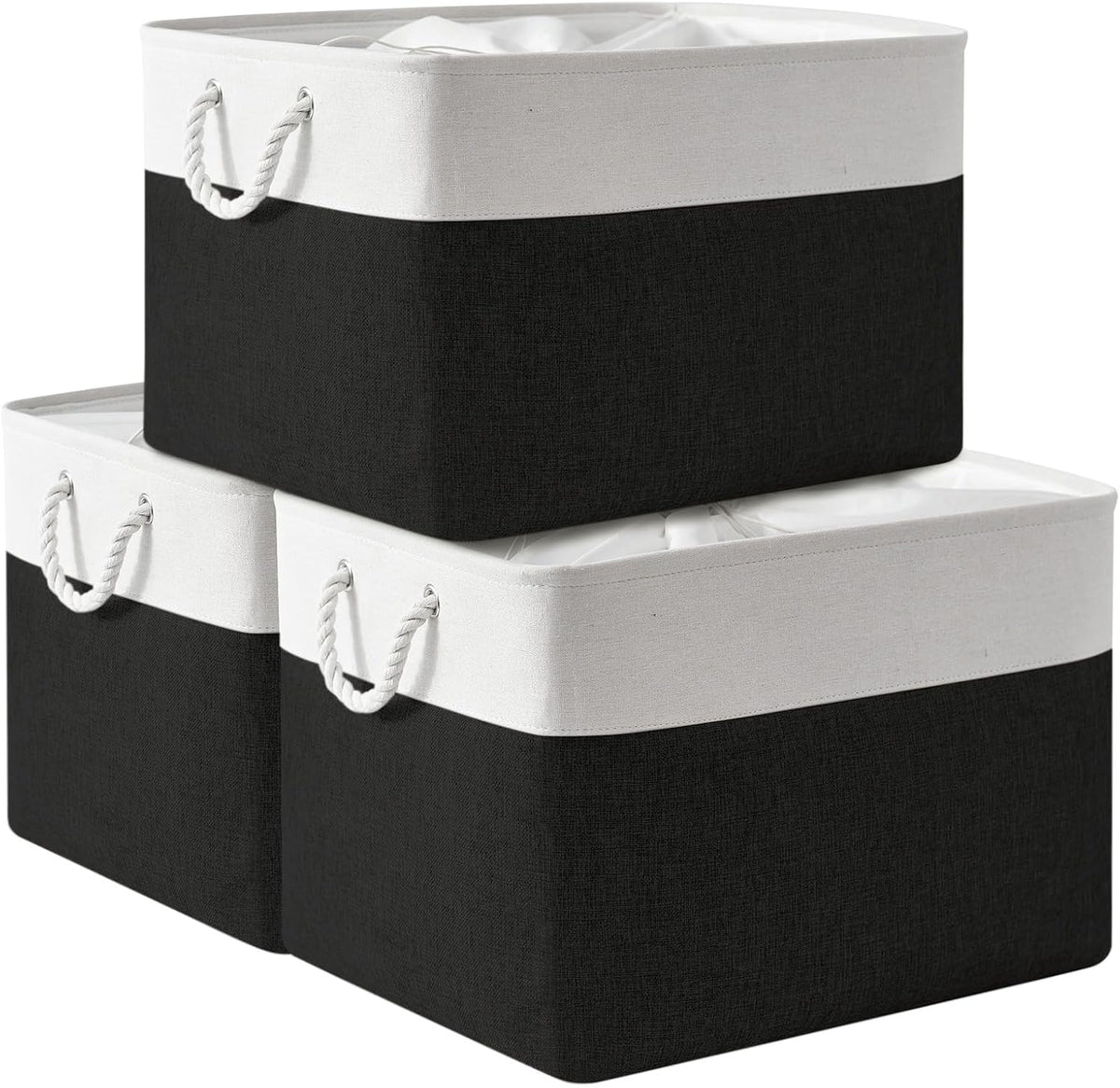 TheWarmHome Organization and Storage for Shelves - Extra Jumbo 3 Pack 20.5x15.7x13.8 inch Fabric