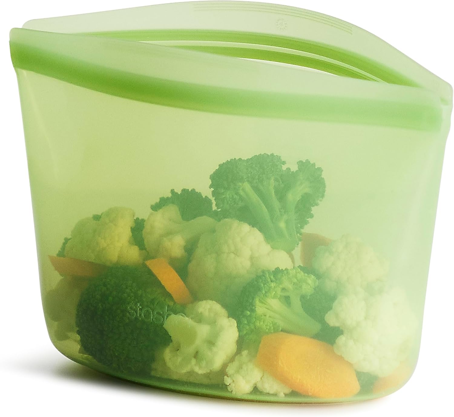 Stasher Premium Silicone Reusable Food Storage Bowl, Green, Microwave, Sous Vide, Dishwasher, Oven