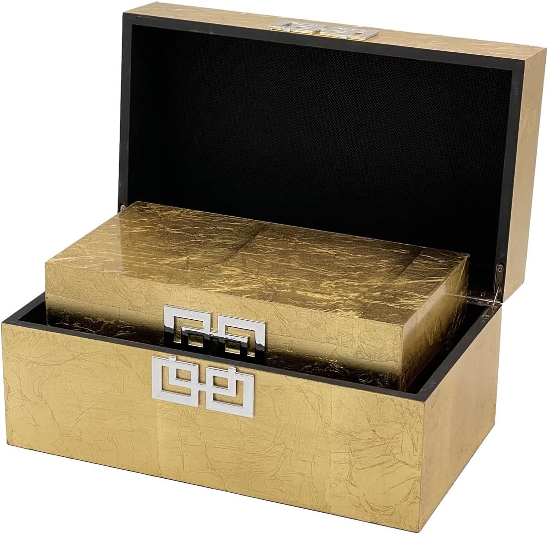 Galt International Storage Box Set Decorative Storage Box w/Hinged Lid Classic Design Wood Decor