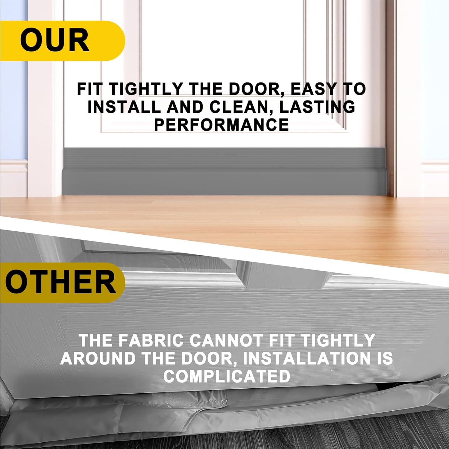 Door Draft Stopper,Door Sweep for Bottom,Weather Stripping Doors Seal Draft Guard Blocker Noise