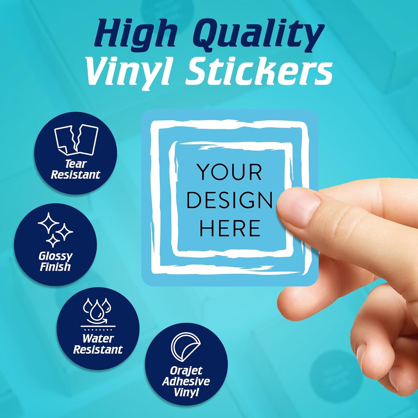 100 Custom Vinyl Stickers - Upload Your own Image, Text, Design, Logo - Personalized Logo Labels