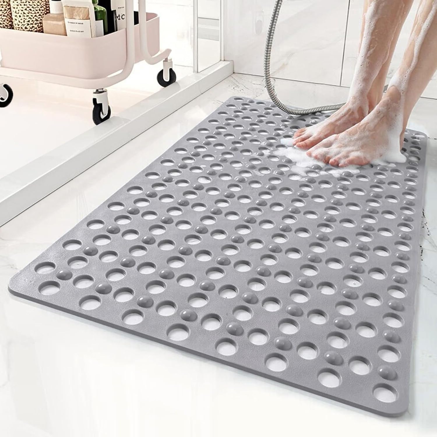 Non Slip Bathtub Mat and Shower Mat 31x17 inch,Bath Mat with Quick Dry Drain Holes and Suction