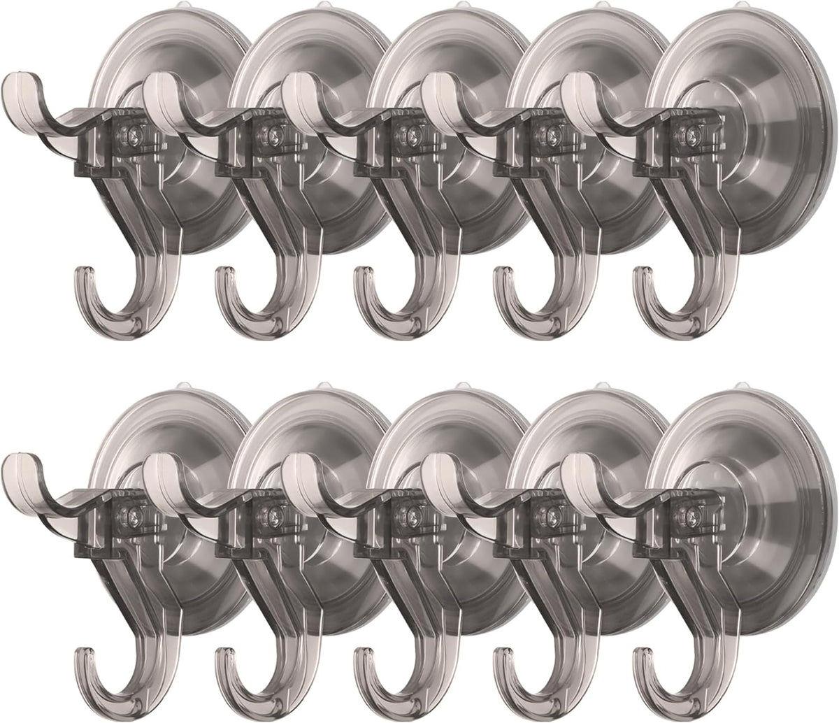 Antimbee 10 Pack Reusable Suction Hooks, Removable Small Suction Cups for Shower, Bathroom, Glass