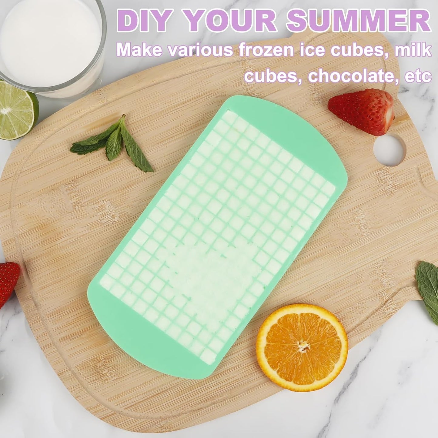 Silicone Mini Ice Cube Trays 2 Pack, 160 Crushed Ice Cube Molds, Easy Release Small Ice Cube Trays