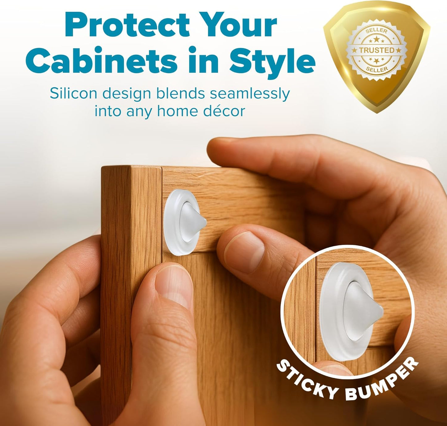 Strongest Home Cabinet Door Bumpers – 200 Pack Clear Rubber Bumpers Self-Adhesive for Cabinets