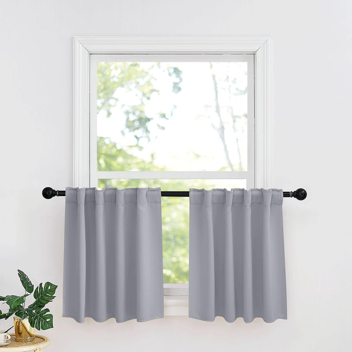 RYB HOME Small Window Curtains - Blackout Insualting Privacy Curtains for Kids Bedroom Kitchen