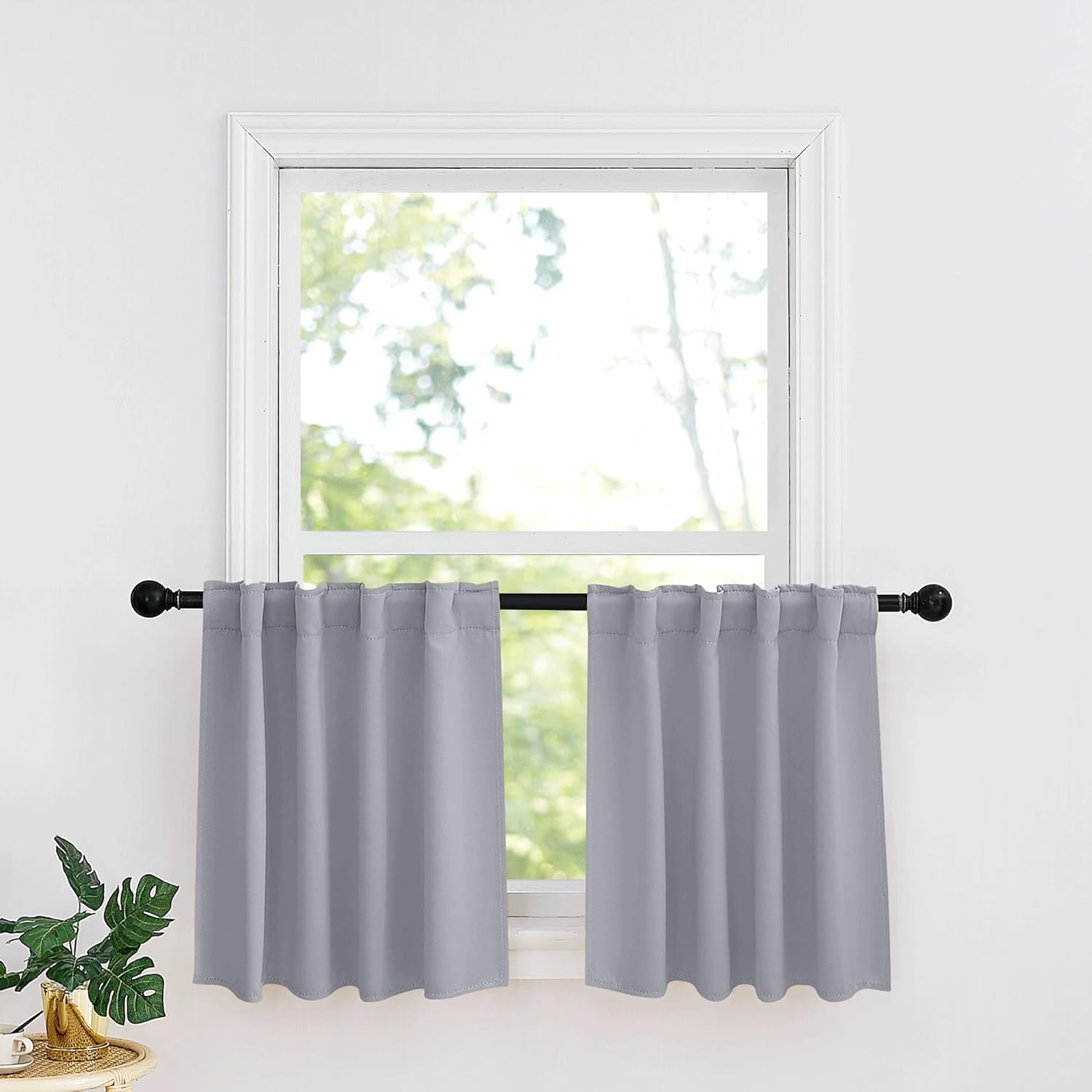 RYB HOME Small Window Curtains - Blackout Insualting Privacy Curtains for Kids Bedroom Kitchen