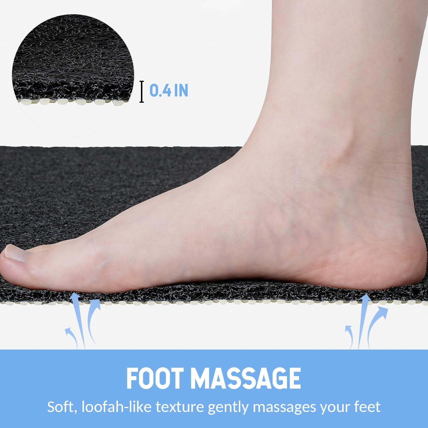 Non-Slip Bathtub Mat, Anti Slip Shower Mat, Fast Drying Bathtub Mats, Foot Scrubber Mat, Anti Slip
