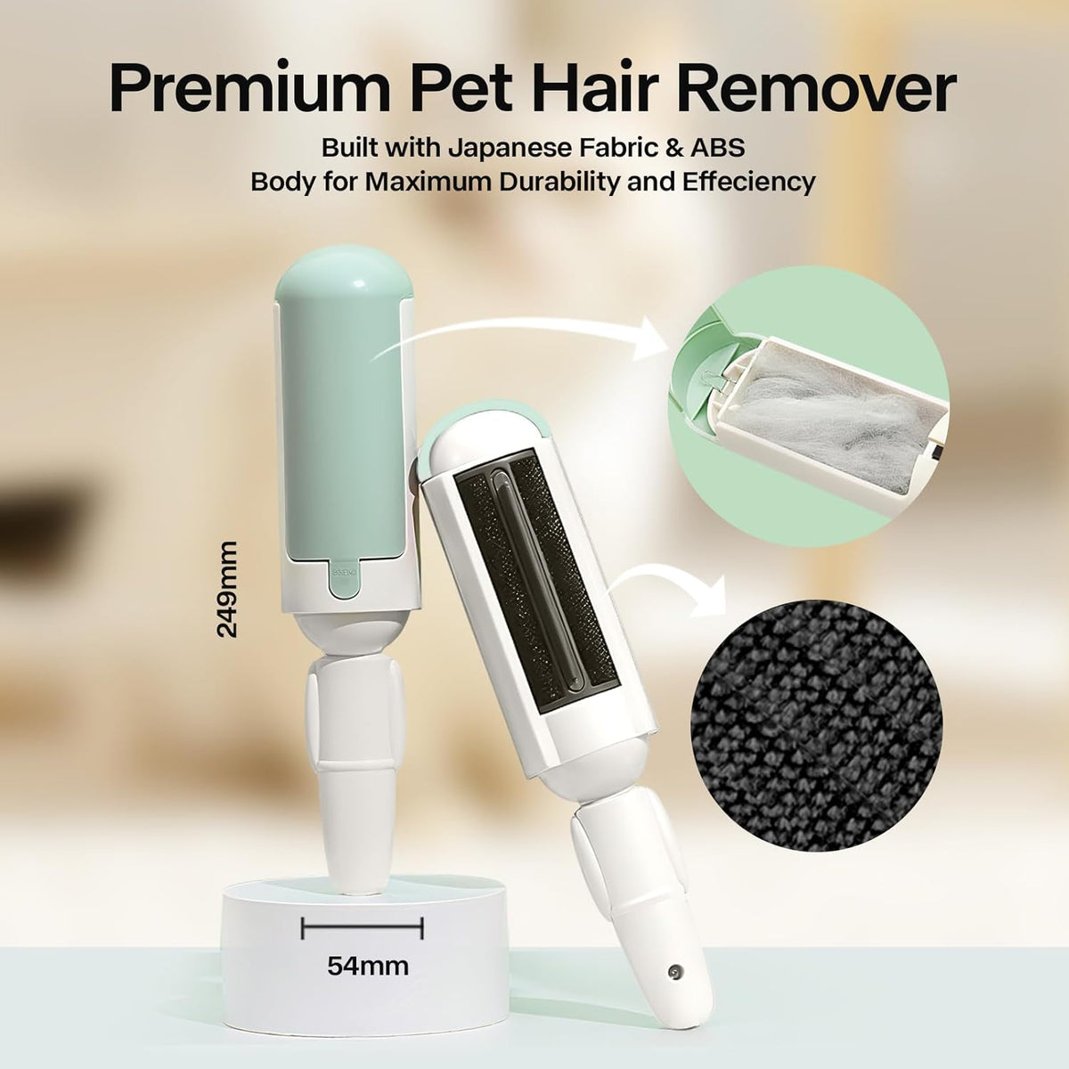 PAKEWAY 2 Pack Pet Hair Removal Tool, Reusable Dog & Cat Fur Remover with Comfy Non-Slip Handle