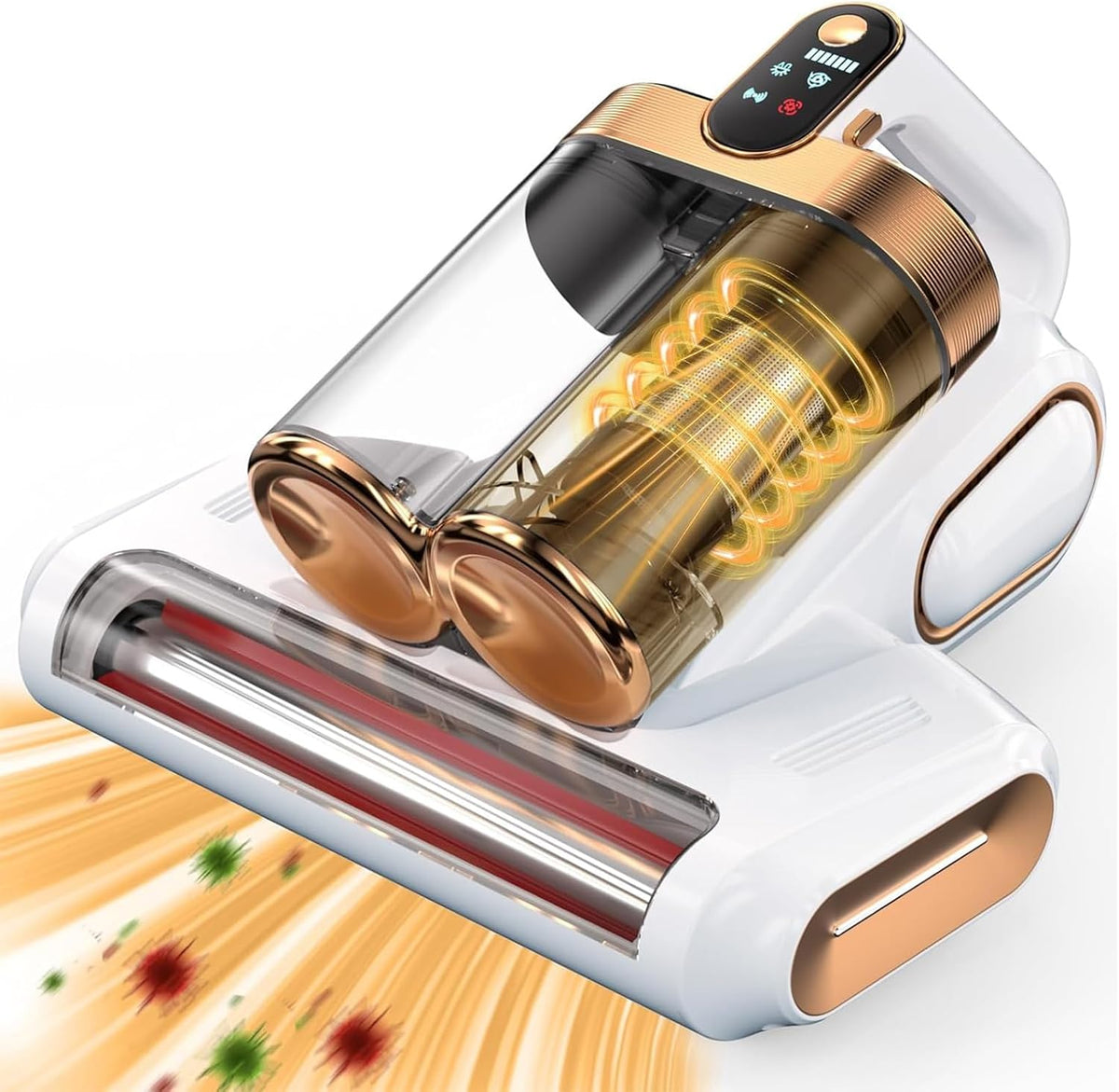 Bed Vacuum Cleaner, 16Kpa Mattress Vacuum Cleaner with 253.7nm UV-C Light 48000 RPM/Min Brushroll &